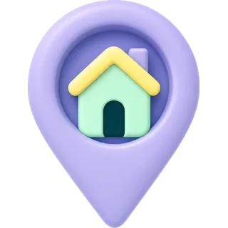 Un marcador de ubicación con una casa dentro