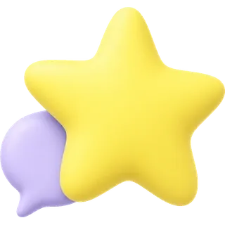 Una estrella junto a un globo de comentario