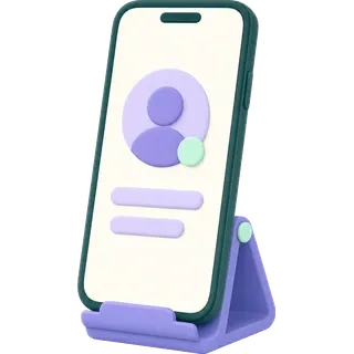 Un teléfono en un soporte mostrando a un médico conectado